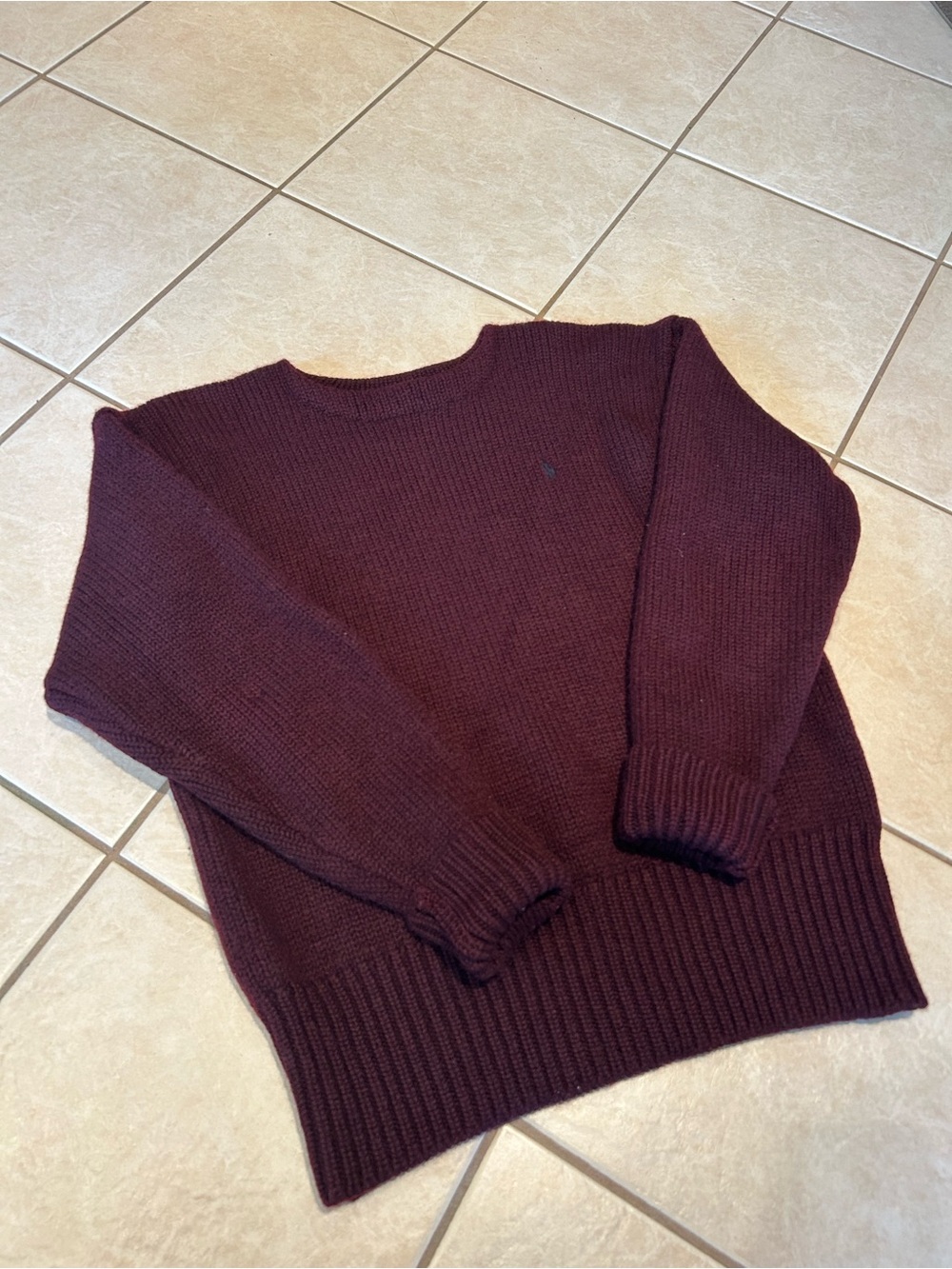 POLO BY RALPH LAUREN Vintage Maroon Knit Sweater